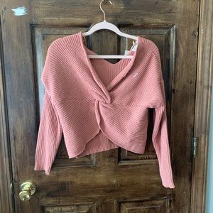 Cross front sweater